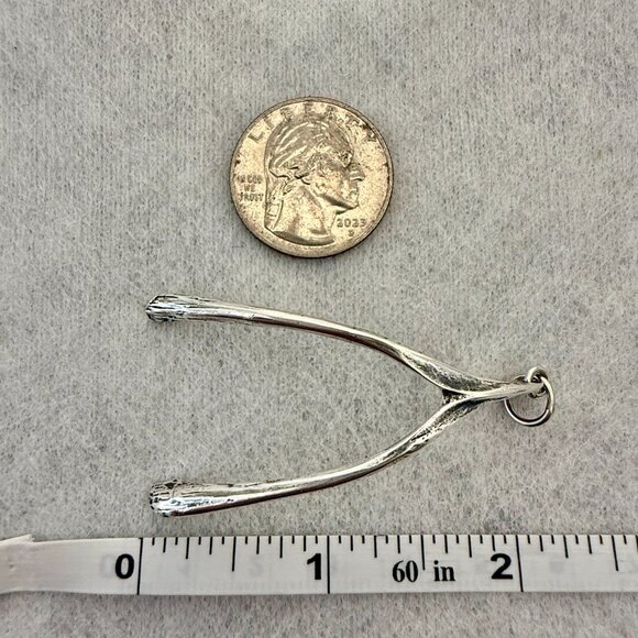 Sterling Silver Wishbone pendant - Picture 5 of 8